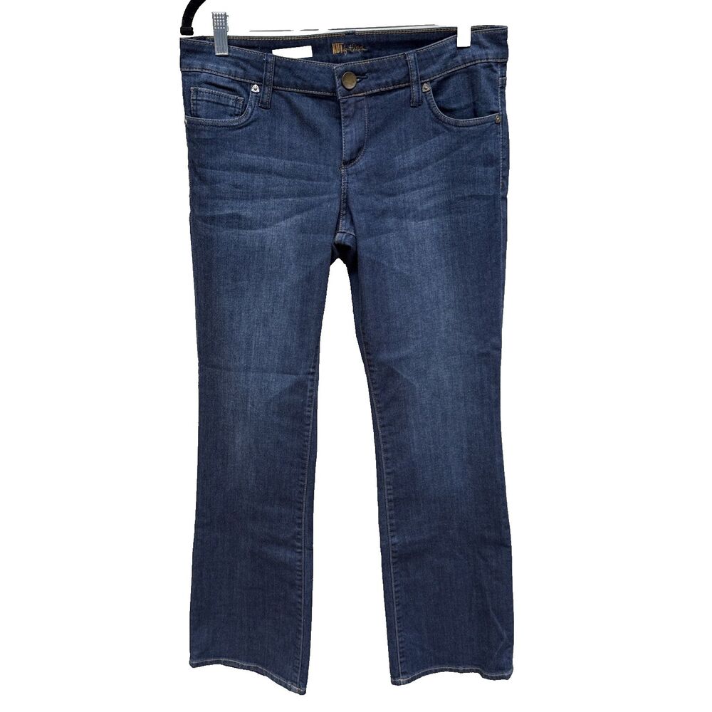 Kut from the Kloth 8 8P Dark Wash Denim Farrah Baby Boot Cut Jeans
